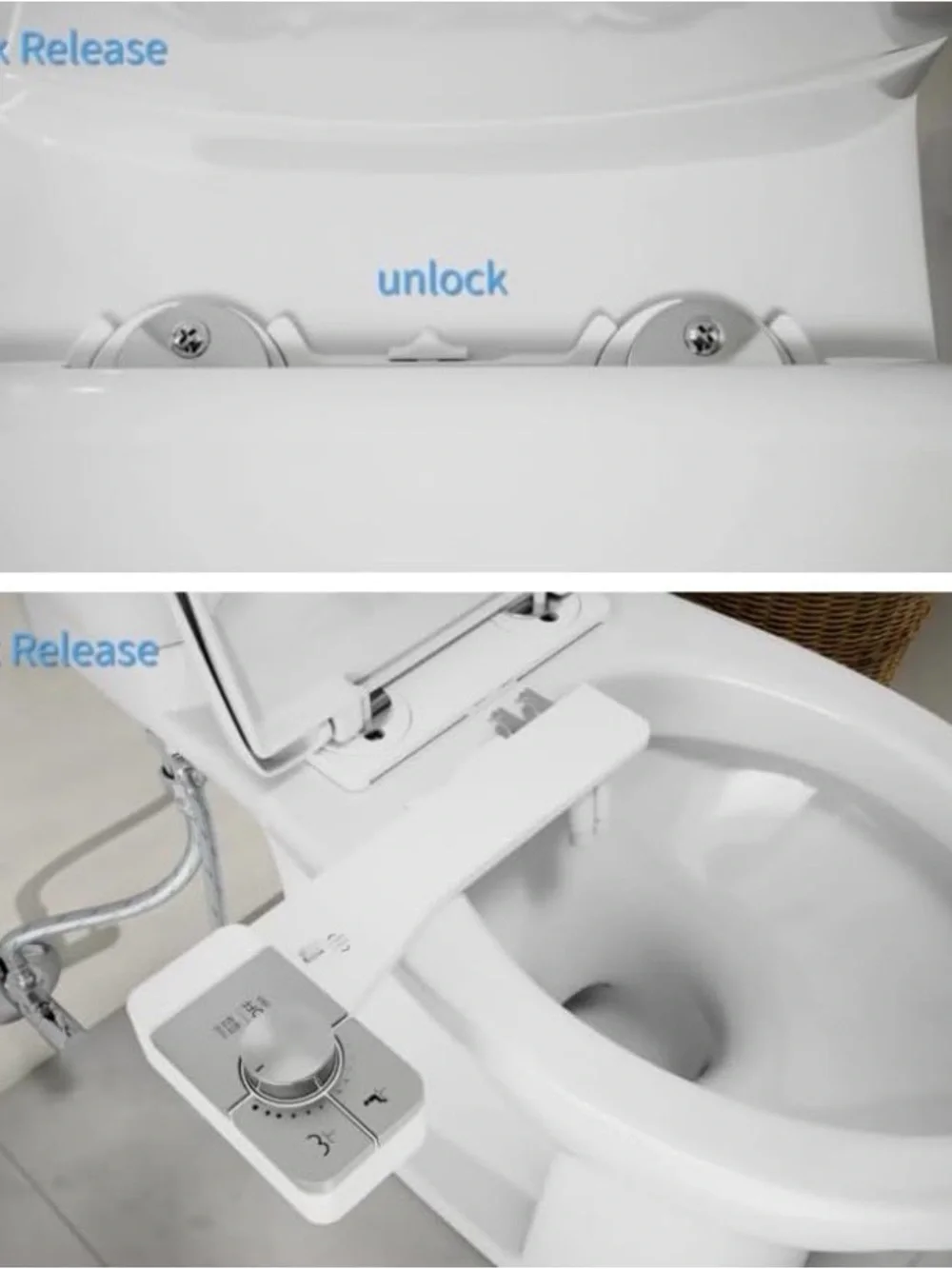 New in box bidet attachment that easily installs under most standard toilet seat
